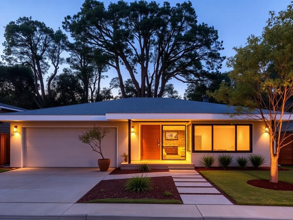 Renovated mid-century modern home exterior